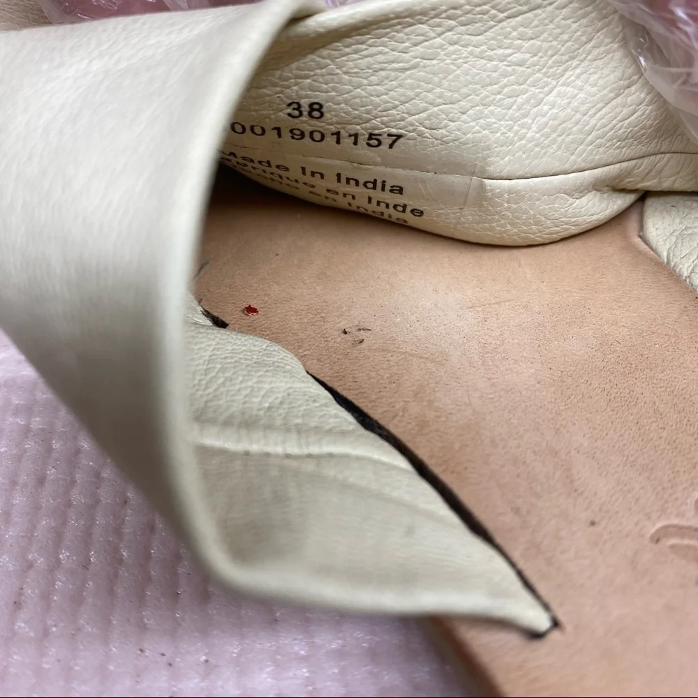 Free People Womens Rio Vista Cream Leather Slides Open Toe